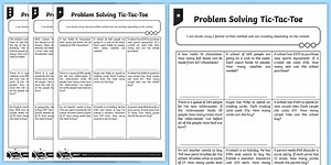 Differentiated Problem Solving Tic-Tac-Toe Worksheets