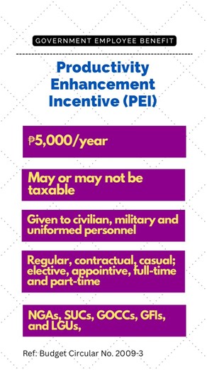 Productivity Enhancement Incentive — ₱5,000.00/year/qualified employee #GovernmentEmployeeBenefits | Government Accountants, Budget Officers, Treasurers, & Auditors’ Forum
