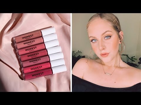 NEW HONEST BEAUTY LIQUID LIPSTICK SWATCHES + REVIEW | ALL 7 SHADES