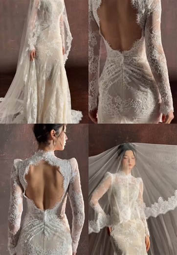Stunning Lace Long Sleeve Wedding Dresses
