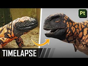 Painting dinosaur skin inspired by the Gila Monster in Substance Painter | Timelapse