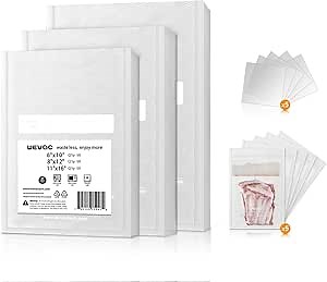 Wevac Vacuum Sealer Bags, 150 Gallon 11" x 16", and Quart 8" x 12" and Pint 6" x 10", 5 Liquid Block Bags & 5 Bone Guard Pieces, Heavy Duty for Food Storage, Sous Vide & Meal Prep