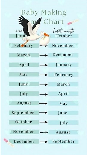 Baby Making Time Chart | Conception Month to Birth Month Explained