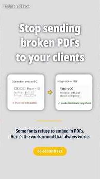 Stop broken fonts in Excel PDFs - forever (VBA macro, works on any workbook) #excel #vba #exceltips