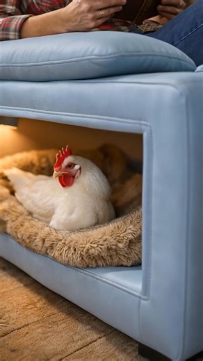 This recliner has a pet beds built in for your chickens or other pets | Glow Fairy