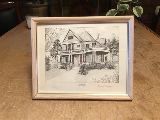 Vintage Framed Print, Home of Warren G Harding, Pencil Signed by Artist Richard Sebring, Stamped ‘international Archives,. - Etsy