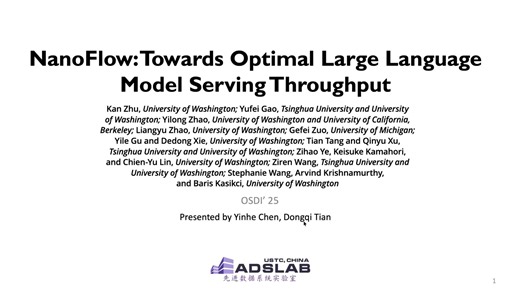 【RG 25 Fall】[OSDI '25] NanoFlow & [arXiv] IC-Cache