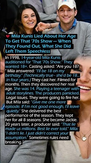 💔 Mila Kunis Lied About Her Age To Get That '70s Show — When They Found Out Left Them Speechless