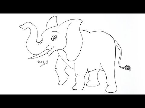 تعليم الرسم للاطفال | كيف ترسم فيل خطوة بخطوة للمبتدئين