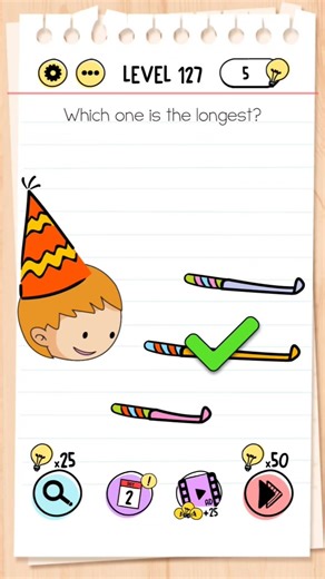 Brain Test Tricky Puzzles | Level 127 | Which one is longest | #braintestsolution