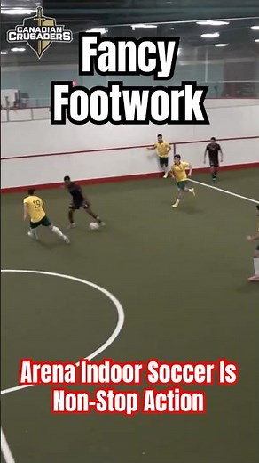 Arena Indoor Soccer has fast action and fancy footwork! Recovery Run Passing, Dribbling!