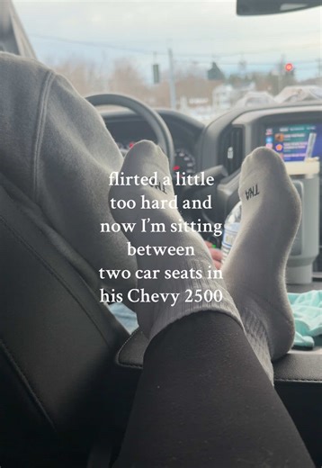 the full cab is an upgrade though 🫶🏻 #girlmom #bluecollarlife #bluecollarwife #chevy