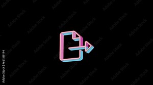 Bright file export icon is jumping merrily. Retro style. Alpha channel black. Looped from frame 120 to 240, Alpha BW at the end Stock Video