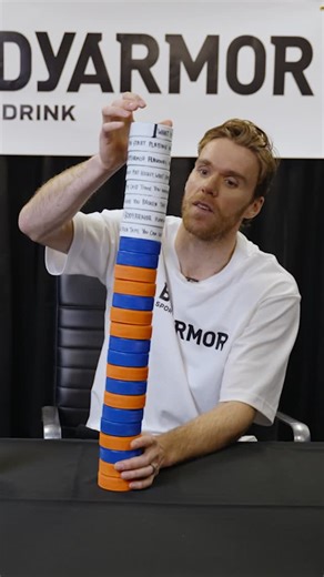 BODYARMOR Canada | How high can @mcdavid97 stack the pucks? He did better than we thought 😄 | Instagram