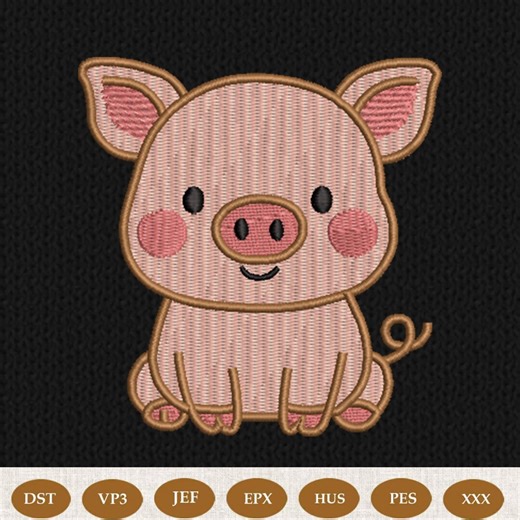 Mini Cute Pig Embroidery Machine, Farm Animal Embroidery Design, 10 Size - Etsy New Zealand