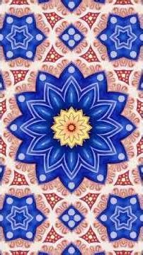 Calming Visuals | Deep Blue & Coral Mandala Flow Loop Video