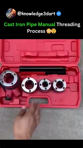 3d Animation on Instagram: "🔩 Cast Iron Pipe Manual Threading Process 😳 Ever wondered how cast iron pipes get those perfect spiral threads that fit tightly with no leaks? 👀💧 This reel shows the manual threading process, where skill and precision turn a rough pipe end into a perfectly machined connector — all done by hand! ⚙️🔥 👨‍🏭 Step-by-step process: ✅ The cast iron pipe is clamped securely in a vise ✅ The end is cleaned, beveled, and lubricated with threading oil ✅ A manual die head or