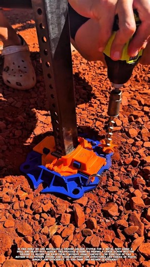 Smart Ground Anchor Installation for Metal Post Stability!.