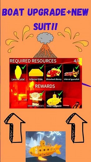 How to unlock the Glimmerfin suit lv1 and the Submarine Heat upgrade in Roblox Fisch