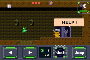 Kero Blaster is a retro-splattered side-scrolling frog blaster that's out now for iPhone