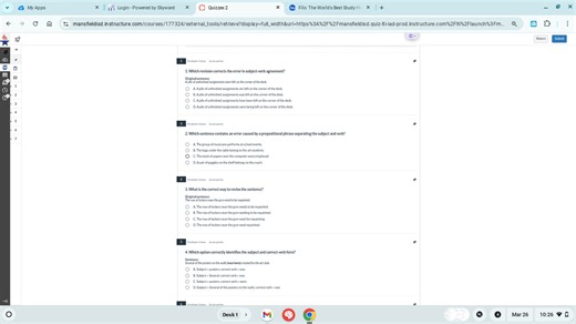 Which revision corrects the error in subject-verb agreement? Or... | Filo