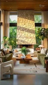 INSANE! Contemporary Tropical Organic modern living room #Shorts