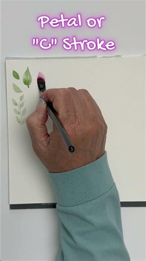 How to Paint Leaves & Petals | Touch Press Lift Technique🌿🌼 #youtubeshorts #shorts