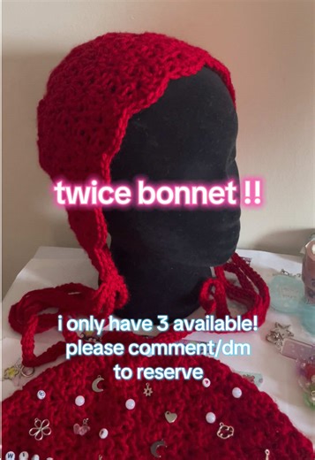 TWICE BONNET !! . . i’ve been so obsessed with this since i made the first one. i only have 3 available, 2 are currently reserved! . i have a new twice lovelys sticker sheet as well!! . . ⭐️ twice bonnets: $55 each ⭐️ dm/comment to reserve! ⭐️ available for pickup at my in person events this week: . TheKpopXP ‘s TWICE Pre Concert Party 📍@Foodgallery32 📅 Thurs Feb 19th ⏰ 5-10pm . @hello82 NYC ‘s TWICE Pre-Concert Event 📍 Hello82 NYC 427 Broadway NY 📅 Fri Feb 20 - Sat Feb 21 ⏰ 11am - 7pm . . [