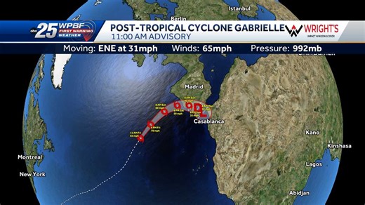 Post-Tropical Cyclone Gabrielle not expected to hit the US