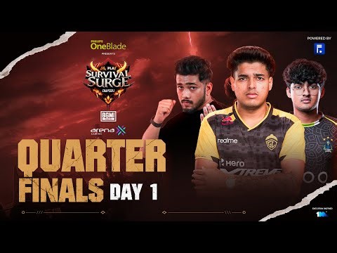AA Play Survival Surge - Chapter 1 | Ft.‪@GodLikeEsportss‬ ⁨‪@S8ULGG‬| Quarter Finals | BGMI | Day 1