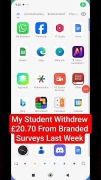 My Student Withdrew £20.70 From Branded Surveys Last Week #survey #surveysites #makemoney