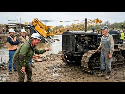 The Engineers Said the Crane Was Lost — Then an Old Farmer Fired Up His 1928 Caterpillar and Pulled
