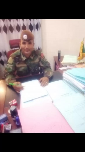 Office Workflow in Military Camouflage Uniform