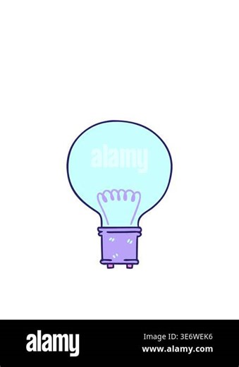 jumping motion animation of hand drawn quirky cartoon light bulb Stock Video Footage - Alamy