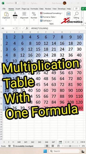 Multiplication table in Excel with one formula - Excel Tips And Tricks #microsoft #excel #exceltips #exceltricks #tips #tipsandtricks #googlesheet #fypシ゚viral