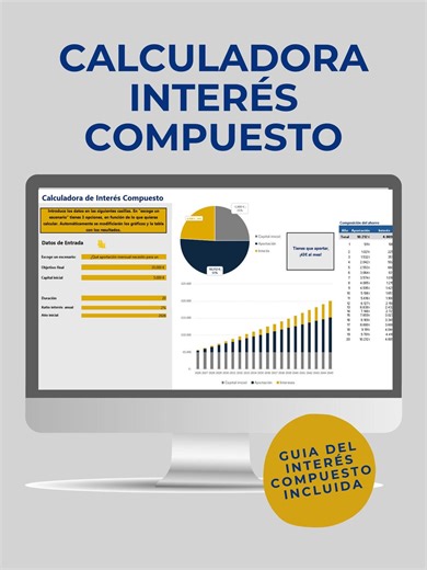 Calculateur d'intérêts composés sous Excel - modèle modifiable pour les investissements et l'épargne. Simulateur d'investissement et de performance. - Etsy France