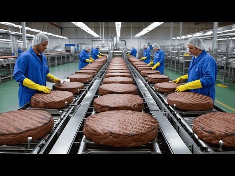 Inside a Burger King Factory: From Raw Meat to Burgers Patties ( Full Process )