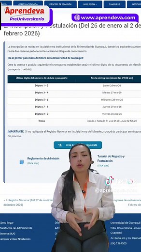 Inscripción Universidad de Guayaquil 2026