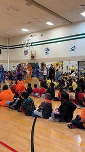 Throughout the school year, each "house" at Liberty Elementary School earns points by demonstrating positive behavior at school, or through regular House Games competitions like this. The event was so fun, and we really enjoyed the mascot race! | Sioux City Community School District