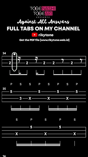 【BASS TAB】TOGENASHI TOGEARI (トゲナシトゲアリ) - AGAINST ALL ANSWERS | WITH PDF FILE #shorts #basstabs