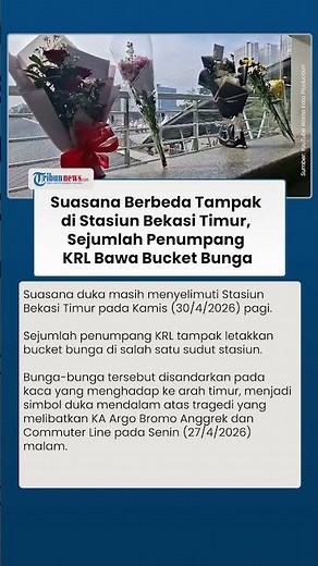 Ungkapan Rasa Duka, Sejumlah Penumpang KRL Letakkan Bunga di Stasiun Bekasi Timur