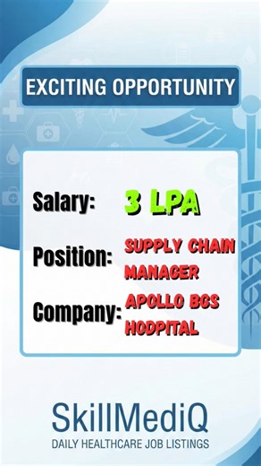 Supply Chain Manager Job Opening ! #bpharm #dpharm #mpharm
