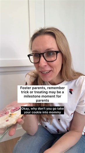 Laura • Foster Parent Partner on Instagram: "For some parents, their child trick-or-treating for the first time is a milestone parenting moment. In this video, I talk about a few ways that foster parents can include the parents in this milestone. Of course, every family and situation is different, but I wanted to share this for consideration 💛🎃 How do you include parents in this holiday? Let me know in the comments so we can all continue to learn and grow 👇💛"