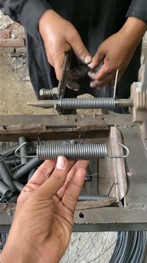 Traditional jump spring on lathe -just skills #shortvideo #shorts #diy #springmaking