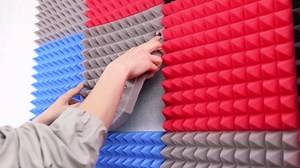 Upgraded 36 Pack Self-Adhesive Sound Proof Foam Panels for Walls 12" X 12" X 1"， Fast Expand Acoustic Panels with High Density, Pyramid Soundproof Wall Panels for Studio and Home Noise Reduction Black