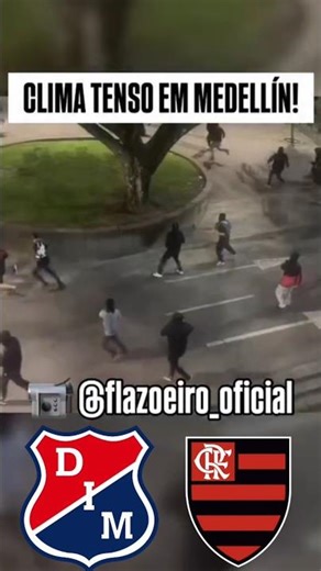Tense atmosphere around the stadium for the Libertadores match between Independiente Medellín and...