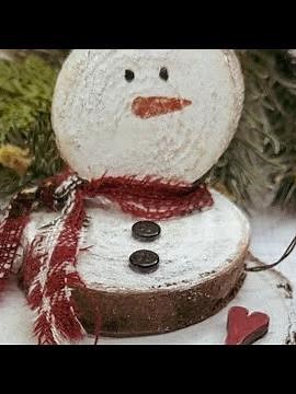 Melt My ♥️ Heart Snowman | Easy DIY Using Wood Slices