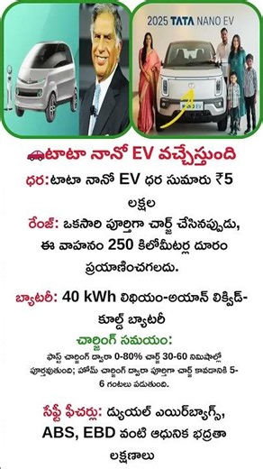Tata Nano EV Coming Back? 😲 Price, Battery & Charging Explained #business#tata#cars