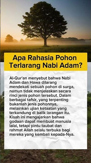 Apa rahasia pohon terlarang Nabi Adam