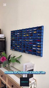 100 Car 1/64 Model Car Display Case, Toy Car Storage Organizer, Cars Storage Showcase ,Wall Mounted & Durable Die-Cast Car Storage Organizer with Handle for 1:64 Scale Vehicles , (Maple)